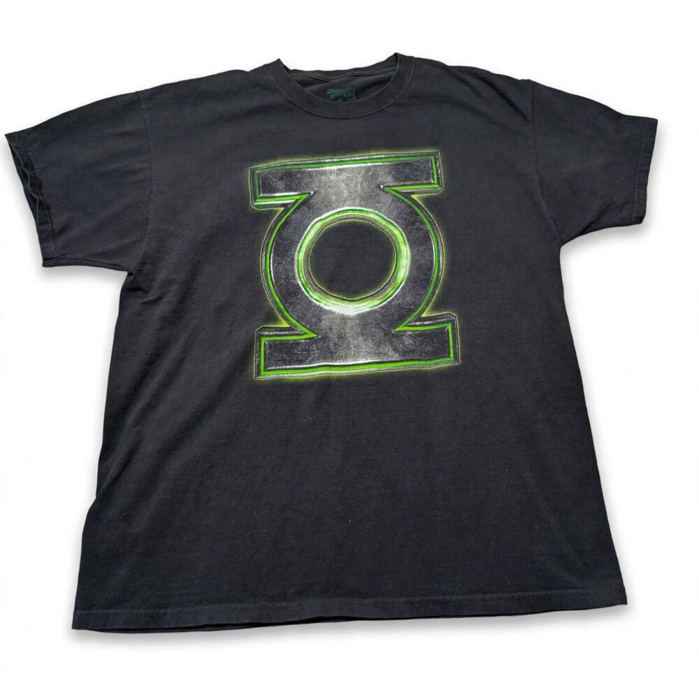 DC Comics Green Lantern Movie 2011 Graphic T-Shirt Mens XL Black Neon Ring Logo